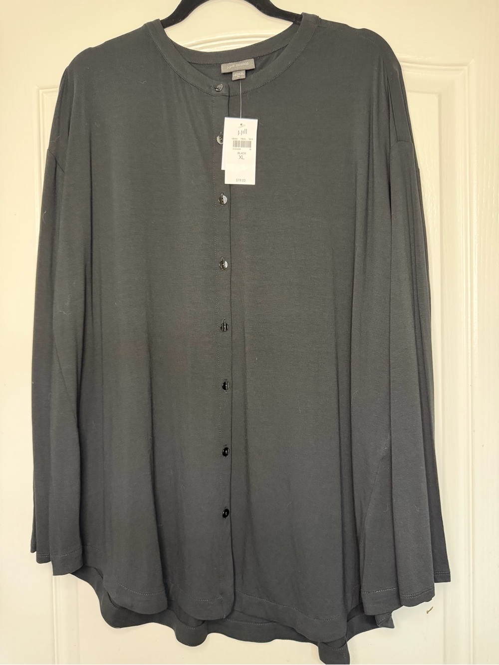 NWT J.Jill Wearever Soft Knit Tunic Top Black XL